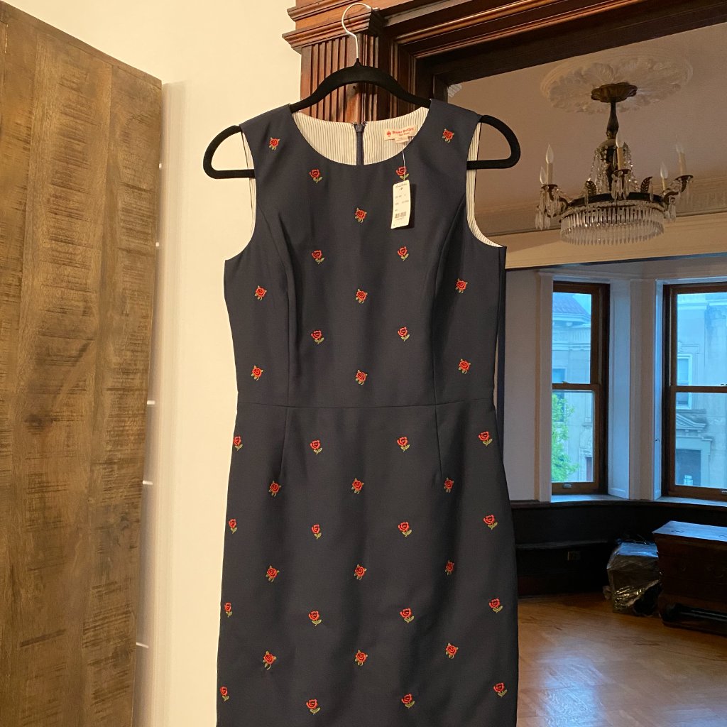 Brooks Brothers Rose-Embroidered Sheath Dress